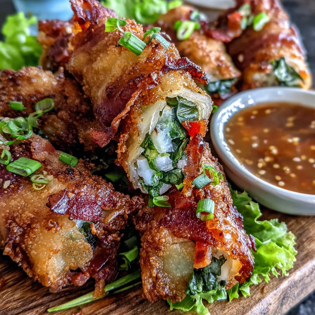 Collard Green & Bacon Spring Rolls