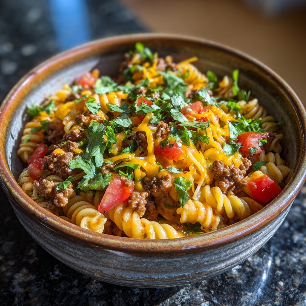 Savory Taco Pasta Bowl