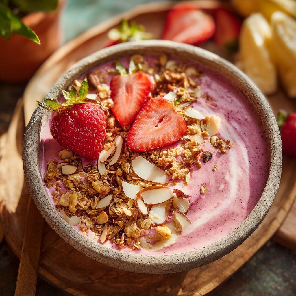 Fresh Strawberry Banana Smoothie Bowl