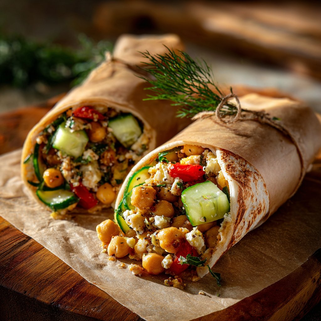 Mediterranean Cucumber & Chickpea Wrap